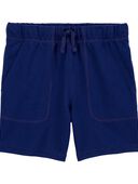Navy - Kid Pull-On Cotton Shorts