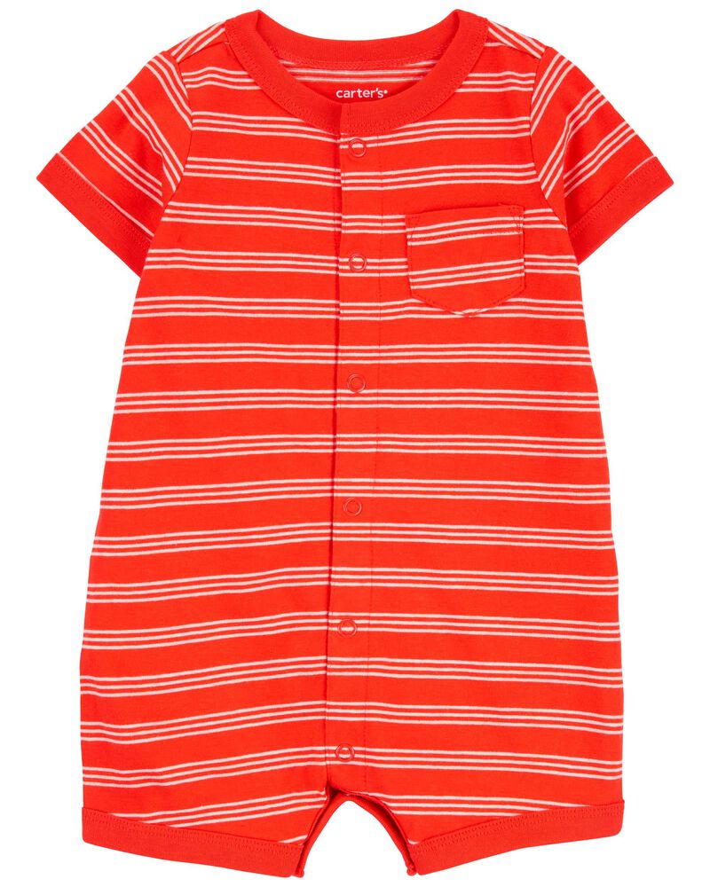 Baby Striped Snap-Up Romper, image 1 of 3 slides