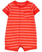 Baby Striped Snap-Up Romper, image 1 of 3 slides