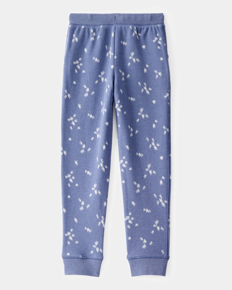 Girls Floral Print DayDream Fleece Drawstring Joggers - Blue, image 2 of 4 slides