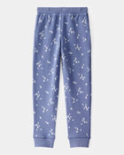 Girls Floral Print DayDream Fleece Drawstring Joggers - Blue, image 2 of 4 slides