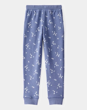 Girls Floral Print DayDream Fleece Drawstring Joggers - Blue, 