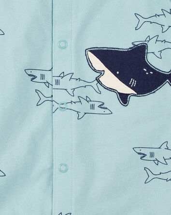 Baby Boy Blue Shark 1-Piece Romper, 