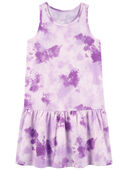 Purple - Kid Tie-Dye Tank Dress