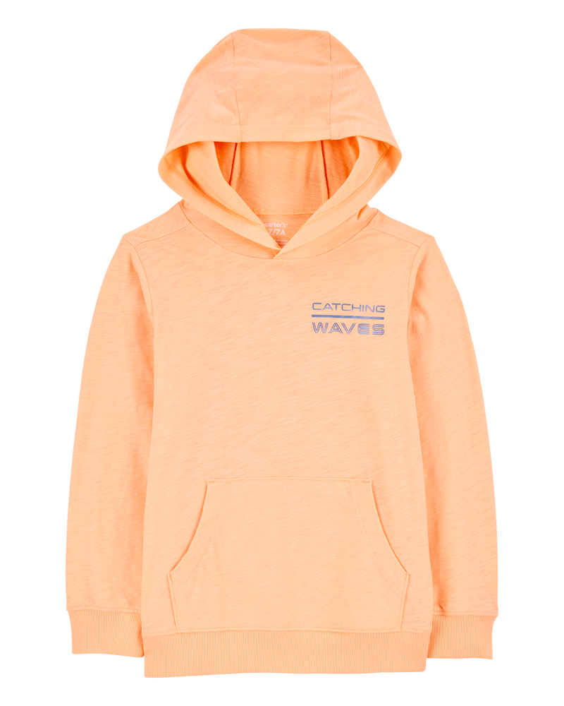 Kid Wave Knit Hoodie - Orange, image 1 of 5 slides