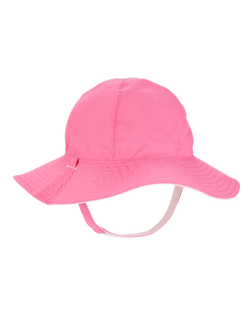 Baby Girl Reversible Solid Swim Hat - Pink/White, 