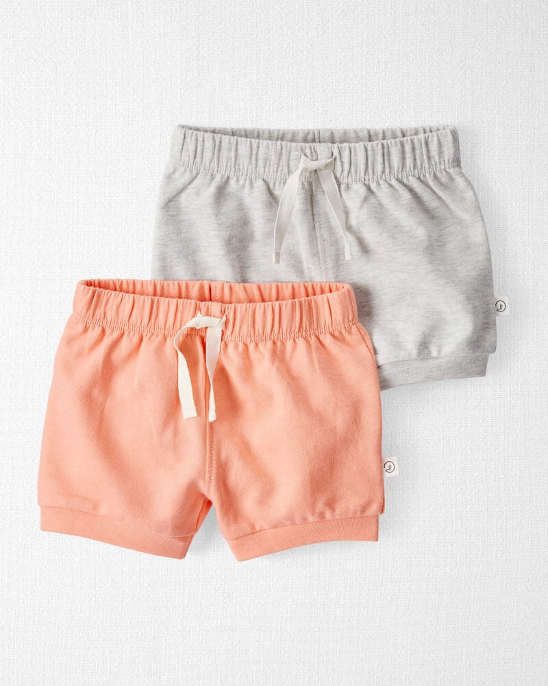 Baby 2-Pack Organic Cotton French Terry Shorts, image 1 of 5 slides