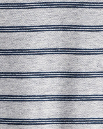 Baby Boy Striped Long-Sleeve Tee- Grey, 