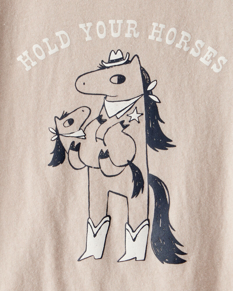Toddler Boy Hold Your Horses Short-Sleeve Graphic Tee - Tan, image 2 of 3 slides