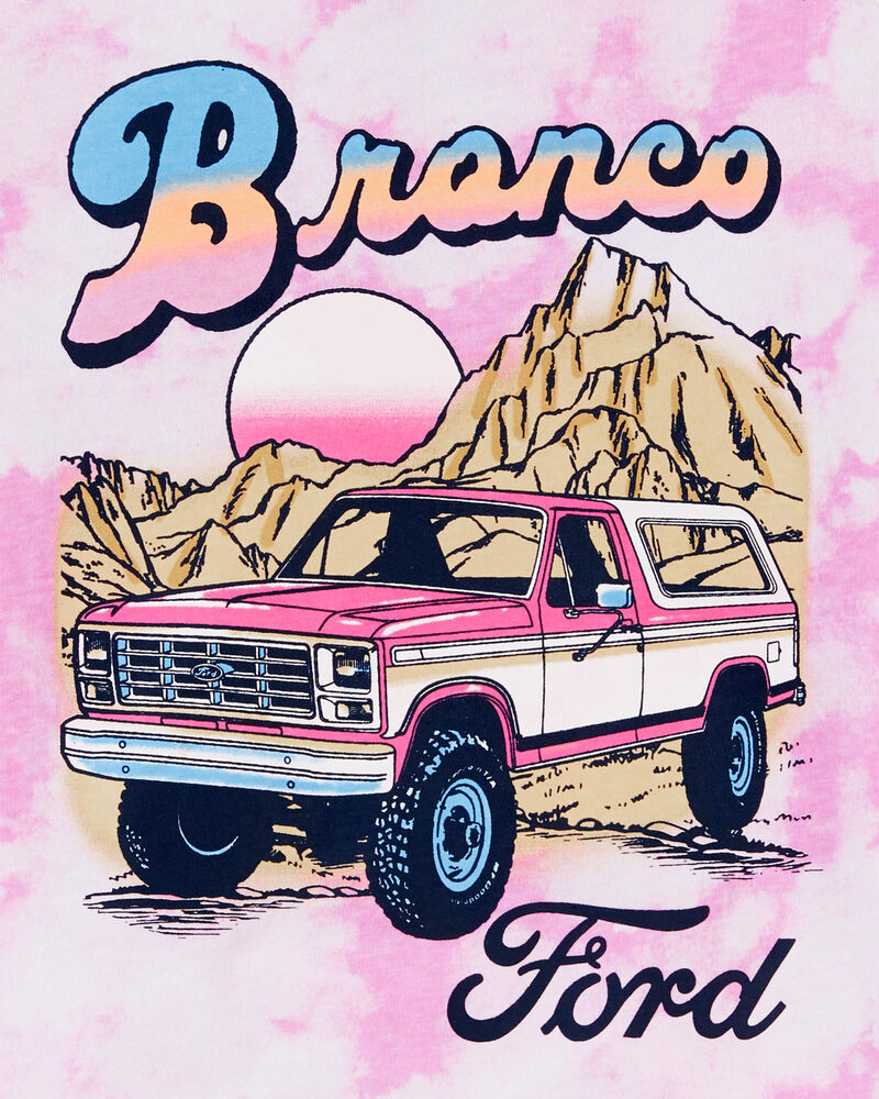 Pink Kid Ford Bronco Boxy Fit Graphic Tee