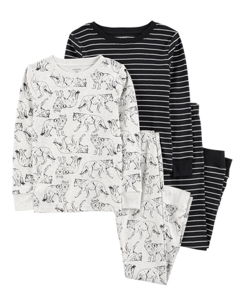 Kid 4-Piece Wolf Pajamas, 
