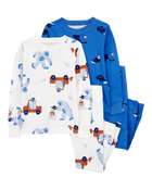 Baby 4-Piece Big Foot 100% Snug Fit Cotton Pajamas, image 1 of 4 slides