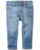 Baby Medium Blue Wash Skinny-Leg Jeans, image 1 of 2 slides