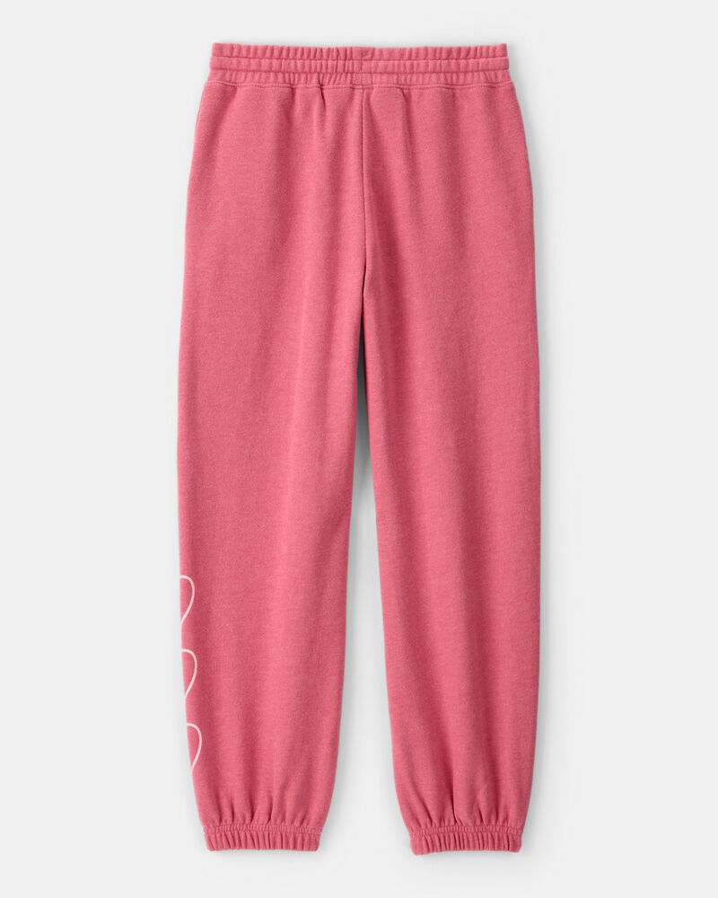 Girls Heart French Terry Joggers - Pink, image 3 of 5 slides