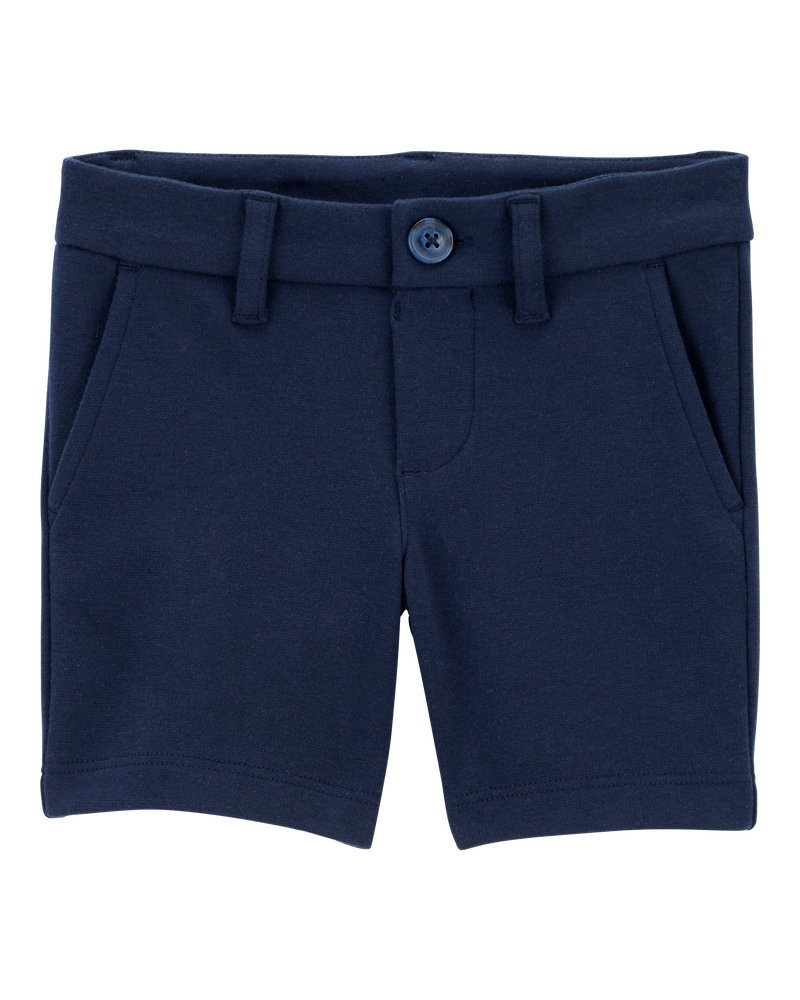 Toddler Ponte Knit Uniform Shorts, image 1 of 3 slides