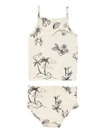 Toddler 2-Piece Beach Print Tankini Set, 