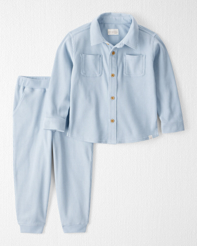 Toddler Boy 2-Piece Organic Cotton Waffle Knit Set, image 1 of 5 slides