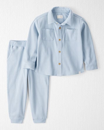 Toddler Boy 2-Piece Organic Cotton Waffle Knit Set, 