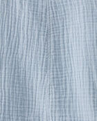 Toddler Organic Cotton Gauze Shortalls in Seal Blue, image 4 of 5 slides