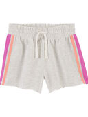 Grey - Kid Striped Drawstring Shorts