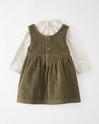 Baby Organic Cotton Corduroy Dress and Mock Neck Bodysuit Set, image 2 of 5 slides