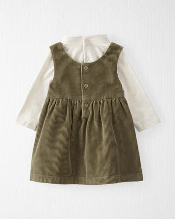 Baby Organic Cotton Corduroy Dress and Mock Neck Bodysuit Set, 