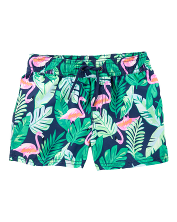 Baby Boy 2-Piece Tropical Flamingo Rashguard & Swim Trunk Set, 