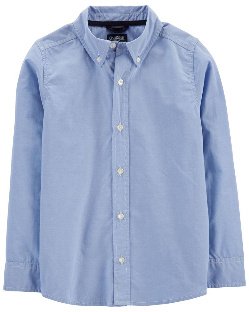 Kid Long Sleeve Button-Front Uniform Shirt, image 1 of 2 slides