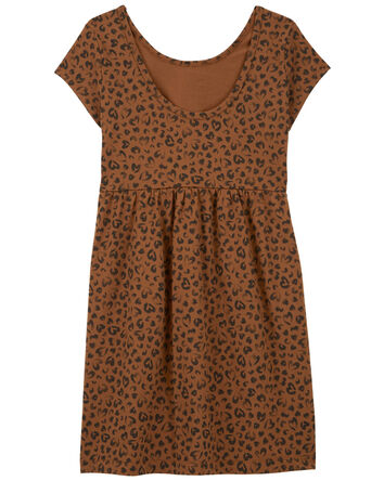 Kid Leopard Jersey Dress, 