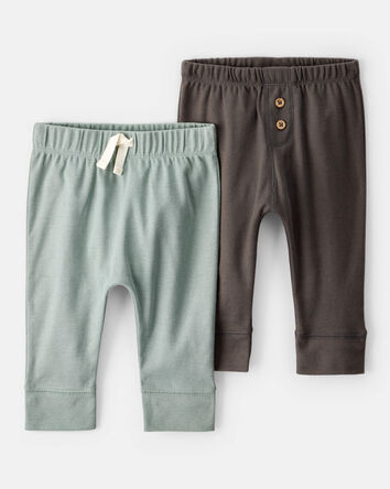 Baby 2-Pack Pull-On Cotton Pants, 