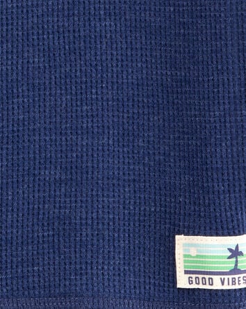Toddler Short-Sleeve Waffle Knit Tee - Navy, 