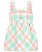Toddler Plaid Flutter Dress, image 2 of 4 slides