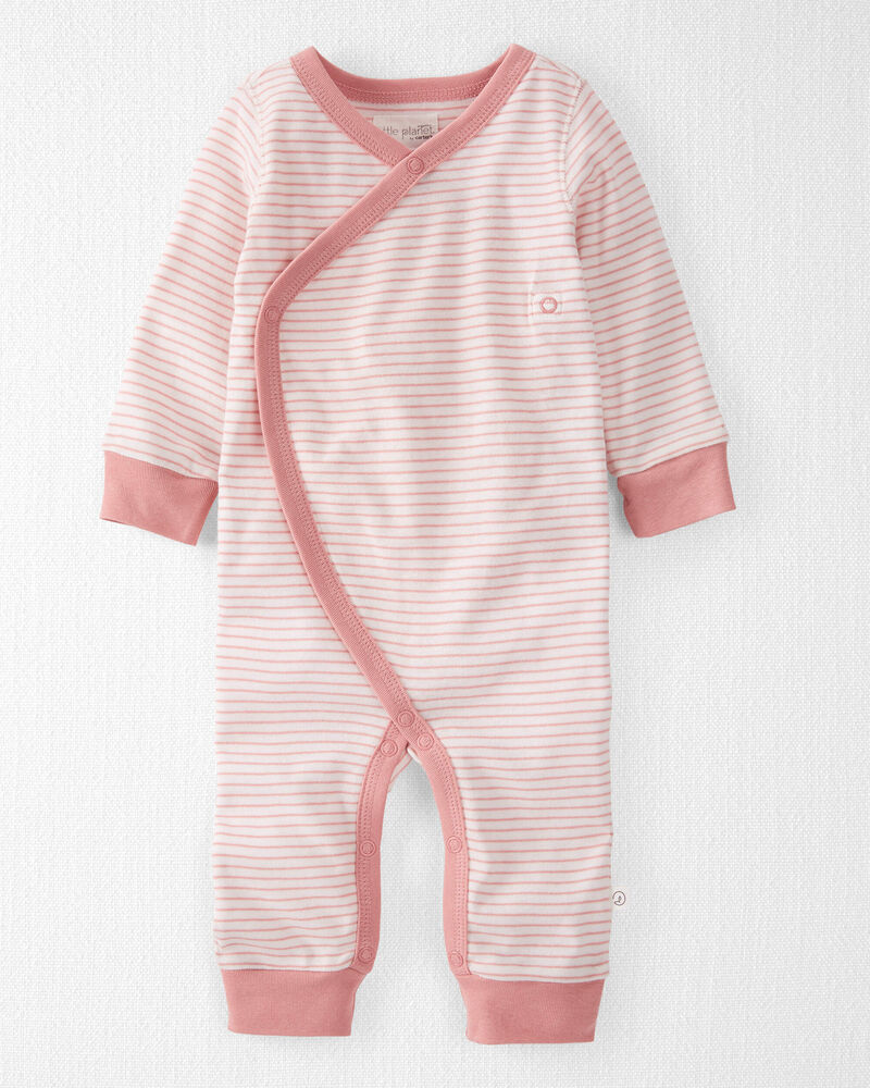 Baby Organic Cotton Wrap Sleep & Play Pajamas in Stripes, image 1 of 4 slides