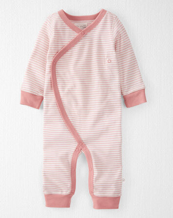 Baby Organic Cotton Wrap Sleep & Play Pajamas in Stripes, 