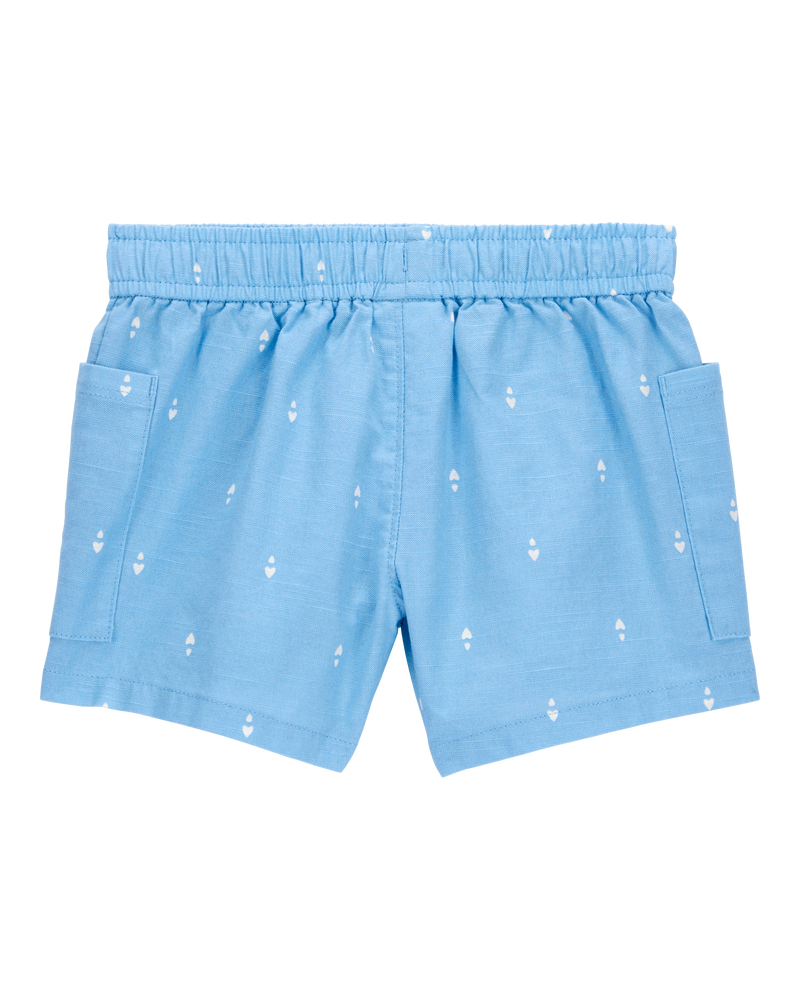 Toddler Heart Drop Print Drawstring Shorts - Blue, image 4 of 7 slides