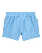 Toddler Heart Drop Print Drawstring Shorts - Blue, image 4 of 7 slides