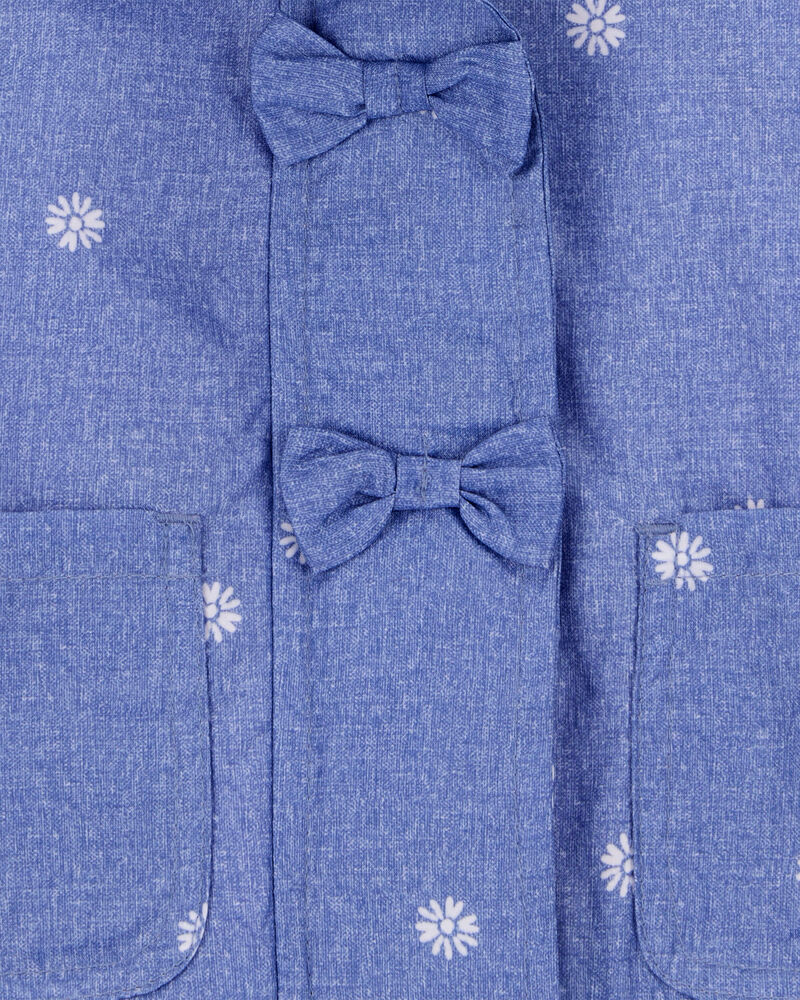 Baby Girl Daisy-Print Chambray Jacket - Blue, image 3 of 3 slides
