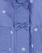 Baby Girl Daisy-Print Chambray Jacket - Blue, image 3 of 3 slides