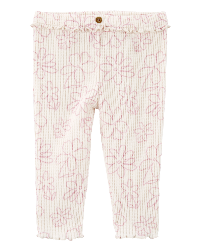 Baby Floral Pull-On Thermal Pants, image 1 of 4 slides