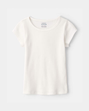 Girls Rib Top - White, 