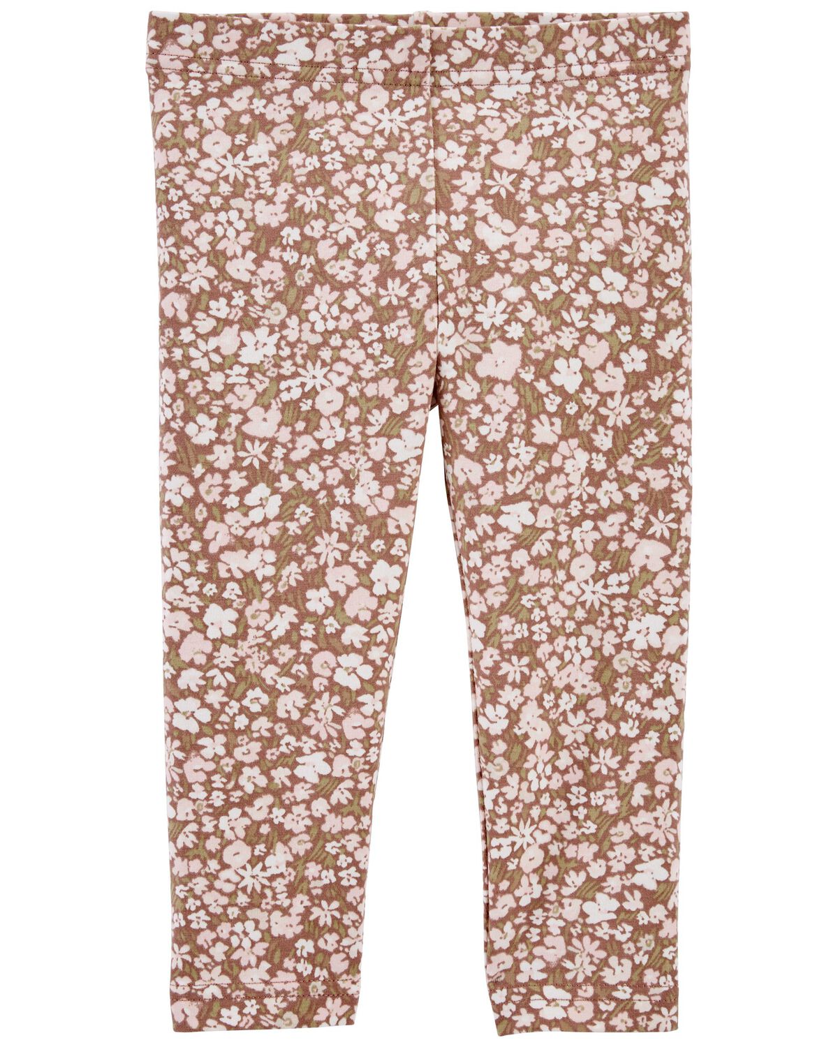Brown Toddler Flower Capri Leggings