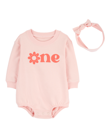 Baby 2-Piece Birthday Bubble & Headwrap Set, 