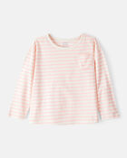 Toddler Girl Striped Long-Sleeve Top - Pink, image 1 of 3 slides