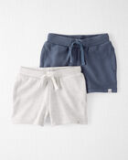 Toddler 2-Pack Organic Cotton Textured Shorts, image 1 of 3 slides