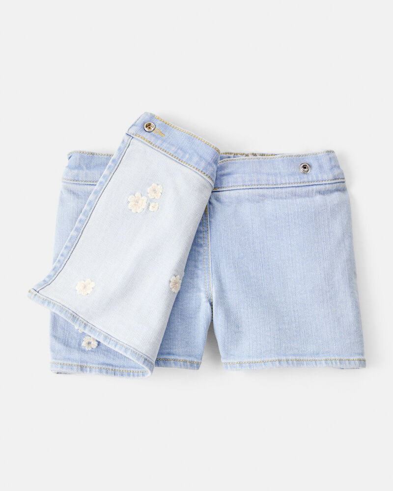 Toddler Girl Embroidered Denim Skort - Blue, image 5 of 6 slides