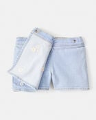Toddler Girl Embroidered Denim Skort - Blue, image 5 of 6 slides