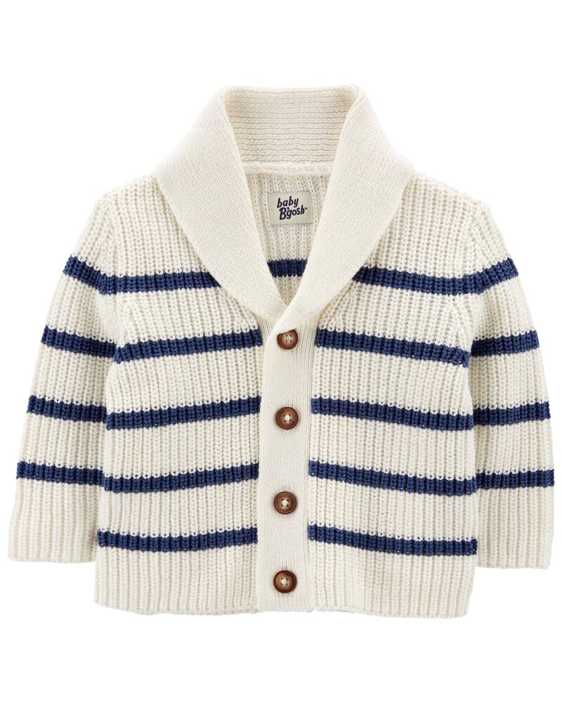 Baby Chunky Knit Striped Cardigan , image 1 of 3 slides