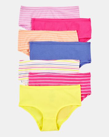 Toddler Girl 7-Pack Brief Stretch Cotton Underwear - Pink/Yellow, 