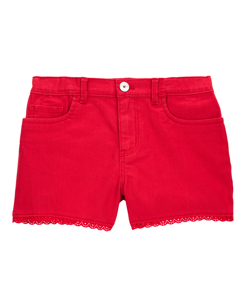 Kid Iconic Eyelet Shorts - Red, image 1 of 4 slides