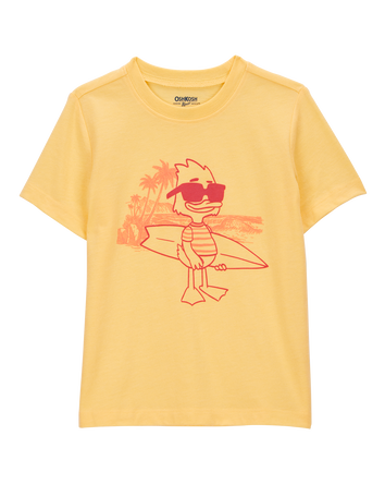 Toddler Cali Sun Surfing Duck Short-Sleeve Graphic Tee - Yellow, 